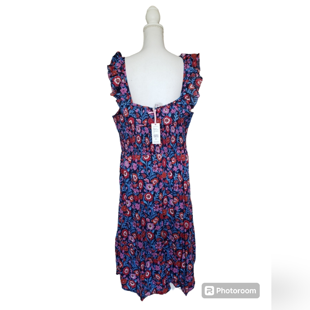 Vineyard Vines Blue and Pink Floral Midi Dress - Picture 3 of 14